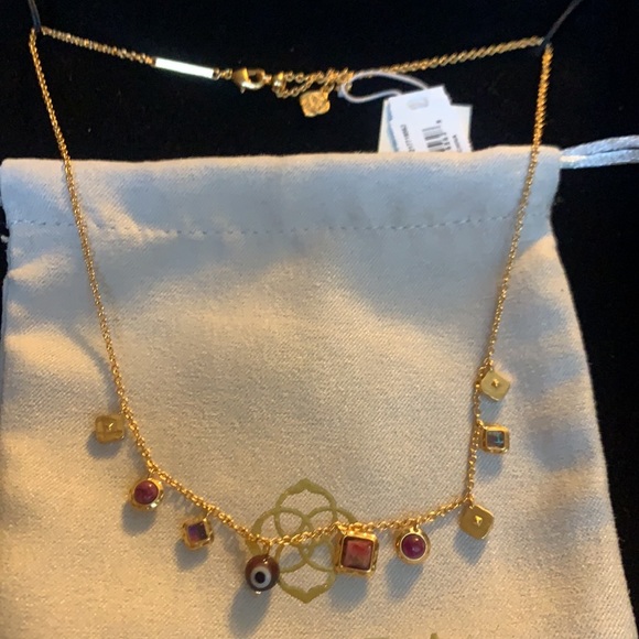 Kendra Scott Jewelry - Kendra Scott Gemma Vintage Gold Strand Necklace In Plum Mix
